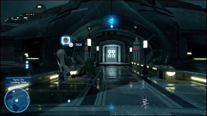 This brick is above the entire area's entrance door - LEGO Skywalker Saga: Tipoca City - list of all puzzles - Kamino - LEGO Skywalker Saga Guide