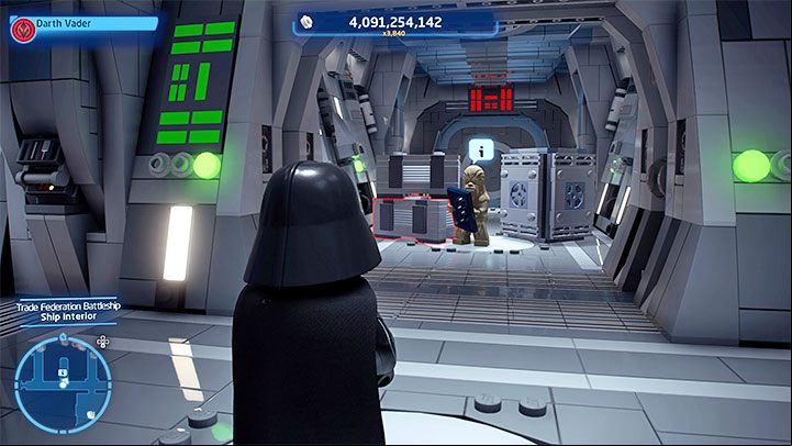 After boarding the Trade Federation Battleship, reach the short corridor in its southern part - LEGO Skywalker Saga: Wheres the Wookiee? - list of all (part 2) - Challenges - LEGO Skywalker Saga Guide