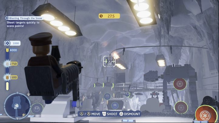 The trial requires you to shoot down as many targets as possible - LEGO Skywalker Saga: Hoth - trials, walkthrough - Trials - LEGO Skywalker Saga Guide