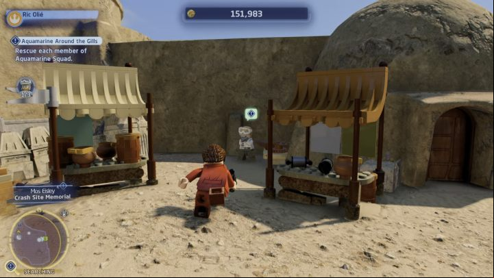 The second member is hidden between two stalls near the crash site - LEGO Skywalker Saga: Aquamarine Around the Gills - walkthrough - Hoth - Echo base - LEGO Skywalker Saga Guide