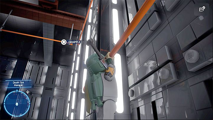 Now you have to replace the droid with any character with the ability to grapple the hooks (eg - LEGO Skywalker Saga: Death Star I (Death Star I) - unlocking and list of all puzzles - Flagships - LEGO Skywalker Saga Guide