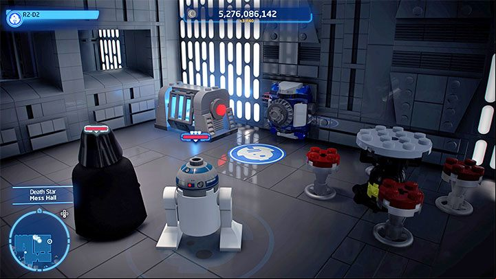 After entering the room, you must additionally select R2-D2 in order to use the blue terminal - LEGO Skywalker Saga: Death Star I (Death Star I) - unlocking and list of all puzzles - Flagships - LEGO Skywalker Saga Guide