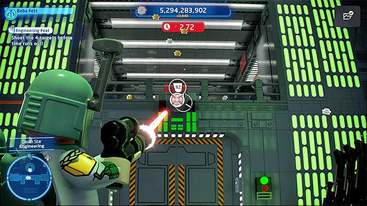 Take a look around the area to locate 4 different targets - LEGO Skywalker Saga: Death Star I (Death Star I) - unlocking and list of all puzzles - Flagships - LEGO Skywalker Saga Guide