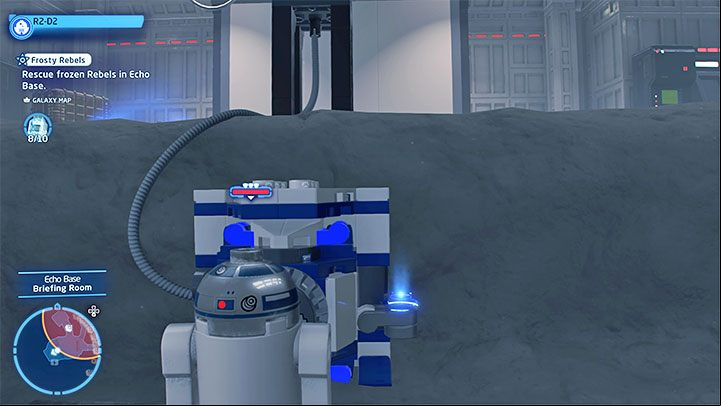 Destroy the surrounding objects and you will reveal a blue terminal - LEGO Skywalker Saga: Frosty Rebels - walkthrough - Challenges - LEGO Skywalker Saga Guide