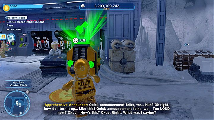 Talk to the person on the other side of the closed door and you will learn about the need to find the access key - LEGO Skywalker Saga: Frosty Rebels - walkthrough - Challenges - LEGO Skywalker Saga Guide