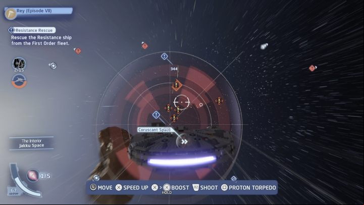 Accept the quest from the NPC in the space of the local planet Jakku - LEGO Skywalker Saga: Resistance Rescue - walkthrough - Jakku - local space - LEGO Skywalker Saga Guide