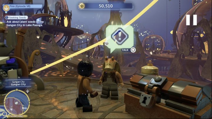 Visit gungan city and go to the search area - LEGO Skywalker Saga: Seeking Seeds - walkthrough - Jakku - Tuanul Village - LEGO Skywalker Saga Guide