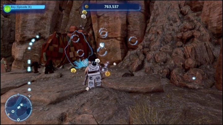 The brick is hidden in a cave - LEGO Skywalker Saga: Jundland Wastes - list of all puzzles - Tatooine - LEGO Skywalker Saga Guide