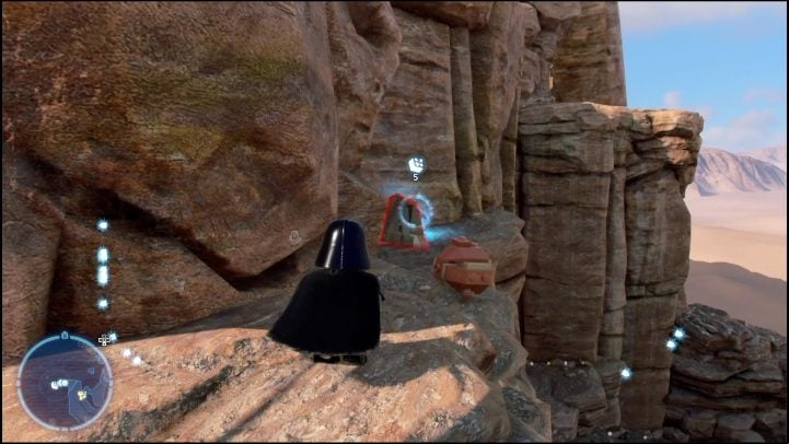 You have to get this collectible from the rock - LEGO Skywalker Saga: Jundland Wastes - list of all puzzles - Tatooine - LEGO Skywalker Saga Guide