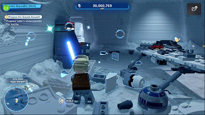 After you find Luke in the first story mission, you will resume the adventure at the Echo Base - LEGO Skywalker Saga: Assault on Echo Base - walkthrough - Episode 5 - The Empire Strikes Back - LEGO Skywalker Saga Guide