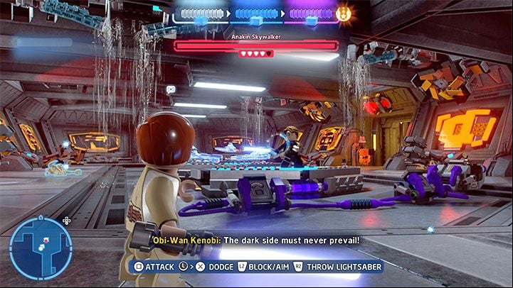 Both paths described above lead to the same place - you will reach a room where you have to fight Anakin for the second time - LEGO Skywalker Saga: Anakin Skywalker - boss, how to beat? - Bosses - LEGO Skywalker Saga Guide