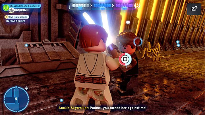You have to deplete the boss of the first health bar - LEGO Skywalker Saga: The High Ground - walkthrough - Episode 3 - Revenge of the Sith - LEGO Skywalker Saga Guide