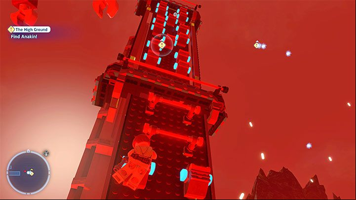In the next scene, you will climb to the top of the vertical structure - LEGO Skywalker Saga: The High Ground - walkthrough - Episode 3 - Revenge of the Sith - LEGO Skywalker Saga Guide