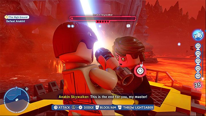That leaves the last, sixth fight with Anakin to complete - LEGO Skywalker Saga: The High Ground - walkthrough - Episode 3 - Revenge of the Sith - LEGO Skywalker Saga Guide