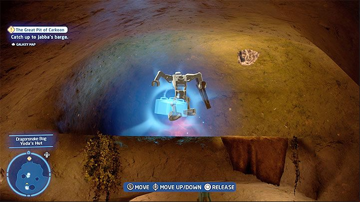 You will notice the brick near the ceiling - LEGO Skywalker Saga: Dragonsnake Bog - list of all puzzles - Dagobah - LEGO Skywalker Saga Guide