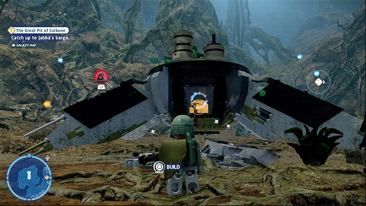 Choose any character that can use the Force, and use it on the large structure in the location indicated by the collectible icon - LEGO Skywalker Saga: Dragonsnake Bog - list of all puzzles - Dagobah - LEGO Skywalker Saga Guide