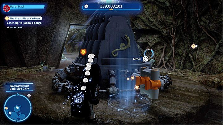 Start by reaching the room shown in picture 1 - LEGO Skywalker Saga: Dragonsnake Bog - list of all puzzles - Dagobah - LEGO Skywalker Saga Guide