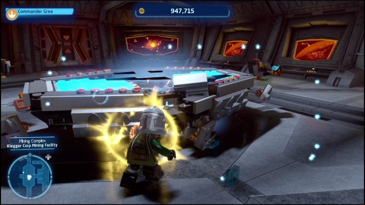 You'll find this collectible by destroying the tables in the hall - LEGO Skywalker Saga: Mining Complex - list of all puzzles - Mustafar - LEGO Skywalker Saga Guide