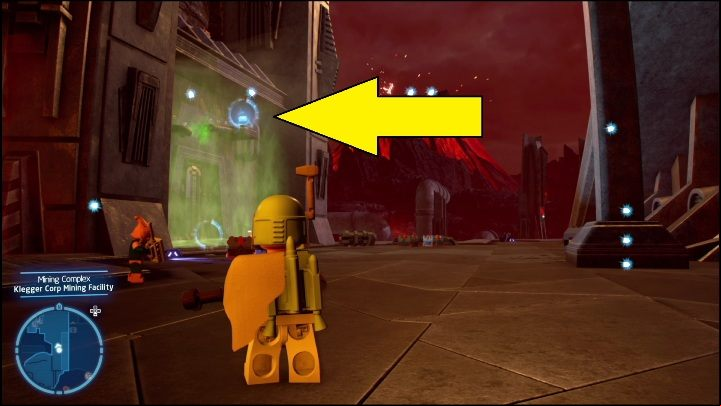 This collectible is on a shelf covered in poison gas - LEGO Skywalker Saga: Mining Complex - list of all puzzles - Mustafar - LEGO Skywalker Saga Guide