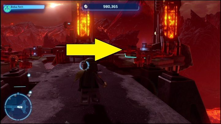 There are a few steps you need to take to get this brick - LEGO Skywalker Saga: Mining Complex - list of all puzzles - Mustafar - LEGO Skywalker Saga Guide