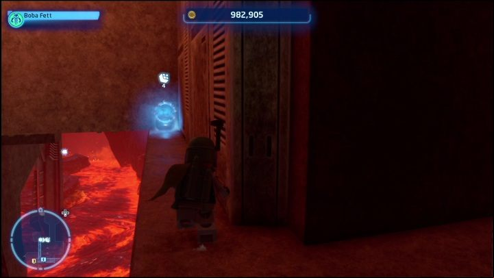 This brick is on a ledge around the building, in the central part of the region, on the lower level - LEGO Skywalker Saga: Mining Complex - list of all puzzles - Mustafar - LEGO Skywalker Saga Guide