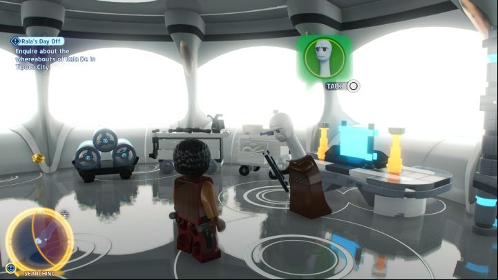 While controlling the Bounty Hunter, talk to Yareal Poof in the western part of Tipoca - LEGO Skywalker Saga: Ralas Day Off - walkthrough - Kamino - the city of Tipoca - LEGO Skywalker Saga Guide