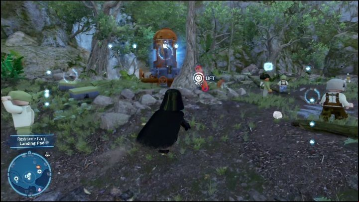 You should spot the first collectible as you arrive at the landing pad - LEGO Skywalker Saga: Resistance Camp - list of all puzzles - Ajan Kloss - LEGO Skywalker Saga Guide