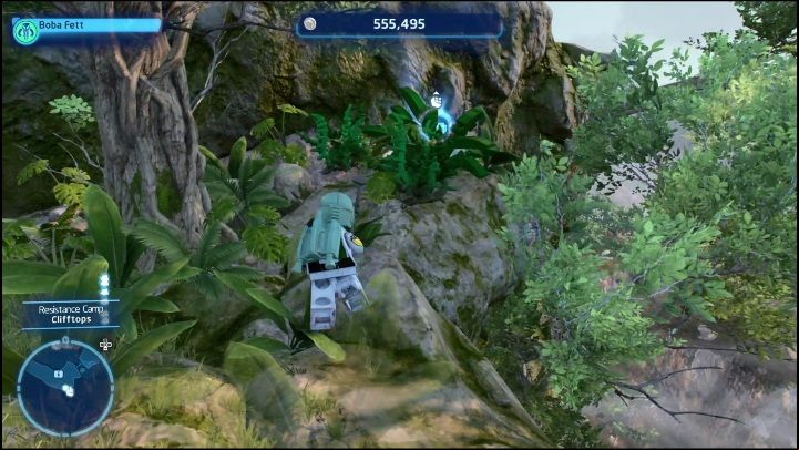 This brick is at the very edge of the mountain, in the southern part of the area - LEGO Skywalker Saga: Resistance Camp - list of all puzzles - Ajan Kloss - LEGO Skywalker Saga Guide
