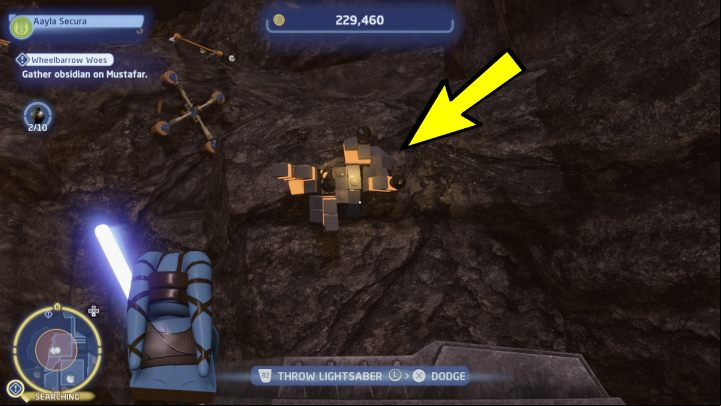 Fly to the Mining Complex on the planet Mustafar and visit all exploration areas - LEGO Skywalker Saga: Wheelbarrow Woes - walkthrough - Ahch-To - Island with a temple - LEGO Skywalker Saga Guide