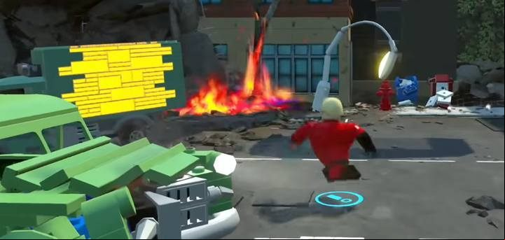 Minikit #1. - Minikit in level 12 (The Final Showdown) in LEGO The Incredibles - Location of all minikits - LEGO The Incredibles Game Guide
