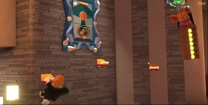 Minikit #5. - Minikits in level 5 (Parrty House) in LEGO The Incredibles - Location of all minikits - LEGO The Incredibles Game Guide