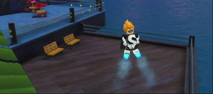 You can get the gold brick by demolishing the two benches and using the parts to build a new object. - Docks | LEGO The Incredibles - Maps of challenges and golden bricks - LEGO The Incredibles Game Guide