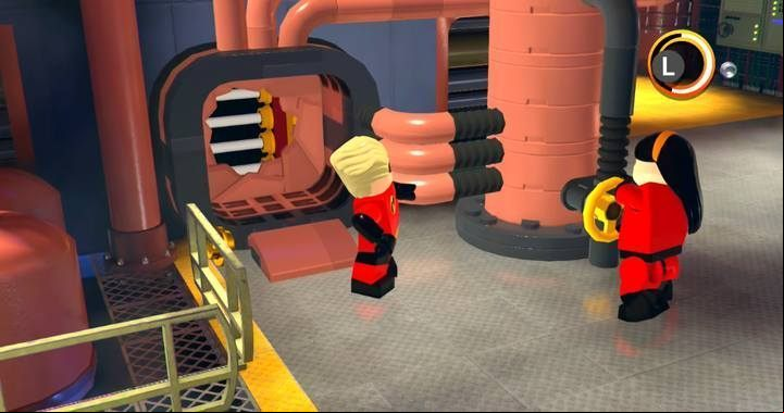 Get into the vent as Max and distract enemies. - Screenslaver Showdown - Level 6 in LEGO The Incredibles Walkthrough - Walkthrough - LEGO The Incredibles Game Guide
