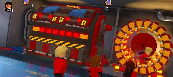 Construct the generator and use it to unlock the age to the first brick. - The Final Showdown - Level 12 in LEGO The Incredibles Walkthrough - Walkthrough - LEGO The Incredibles Game Guide