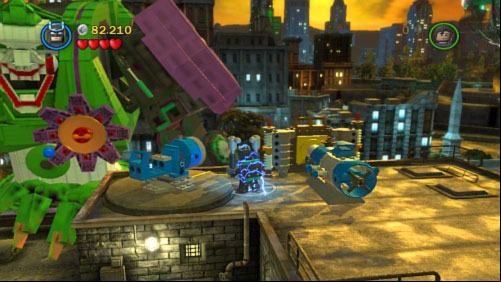 When the chopper falls down move to the right and destroy golden plate - The Next President | Walkthrough - Walkthrough - LEGO Batman 2: DC Super Heroes Game Guide & Walkthrough