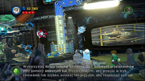 Use Cyborgs laser to burn hole in golden doors and move left - Tower Defiance | Walkthrough - Walkthrough - LEGO Batman 2: DC Super Heroes Game Guide & Walkthrough