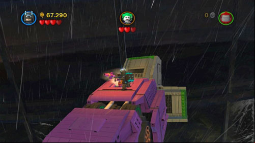 In the next part of mission you have to get to the falling robot (press J if you want to fly faster) - Tower Defiance | Walkthrough - Walkthrough - LEGO Batman 2: DC Super Heroes Game Guide & Walkthrough