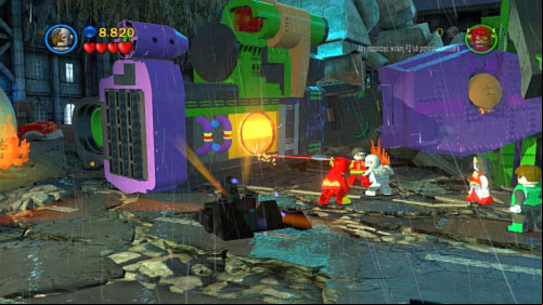 Move left and set green bricks with Green Lantern - Heroes Unite | Walkthrough - Walkthrough - LEGO Batman 2: DC Super Heroes Game Guide & Walkthrough