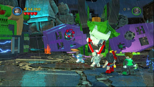 Use bricks to build platform with acrobat suit for Robin - Heroes Unite | Walkthrough - Walkthrough - LEGO Batman 2: DC Super Heroes Game Guide & Walkthrough