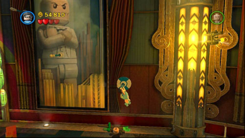 #03 - Move on the right side of the location and throw pole to the hole in the wall - Theatrical Pursuits | Minikits - Minikits - LEGO Batman 2: DC Super Heroes Game Guide & Walkthrough