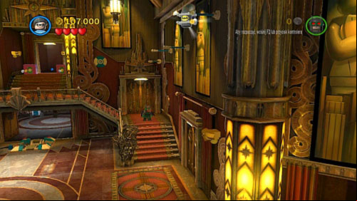 #09 - After defeating Two-Face throw pole in hole on the right side and jump on another poles until you get to the minikit - Theatrical Pursuits | Minikits - Minikits - LEGO Batman 2: DC Super Heroes Game Guide & Walkthrough