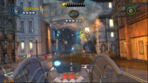 #02 - During the chase shoot to ment on the building on the right side - Chemical Signature | Minikits - Minikits - LEGO Batman 2: DC Super Heroes Game Guide & Walkthrough
