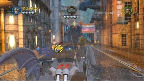 #03 - During the chase you have to destroy three yellow cabs standing on the sidewalk - Chemical Signature | Minikits - Minikits - LEGO Batman 2: DC Super Heroes Game Guide & Walkthrough
