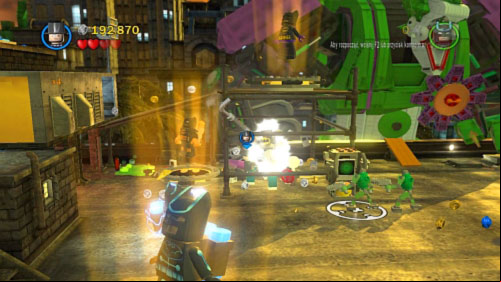 #09 - In the location with robot destroy silver box under the platform on the left - The Next President | Minikits - Minikits - LEGO Batman 2: DC Super Heroes Game Guide & Walkthrough
