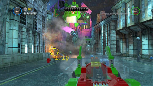 #03 - During the chase you will see searchlights - Core Instability | Minikits - Minikits - LEGO Batman 2: DC Super Heroes Game Guide & Walkthrough