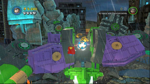 #01 - Jump on the head of robot and destroy golden plate - Heroes Unite | Minikits - Minikits - LEGO Batman 2: DC Super Heroes Game Guide & Walkthrough