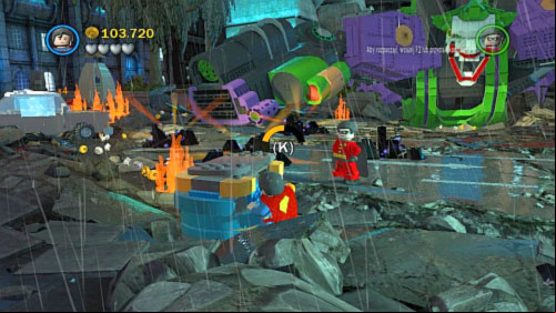 #06 - In the left down corner there is a blue box - Heroes Unite | Minikits - Minikits - LEGO Batman 2: DC Super Heroes Game Guide & Walkthrough