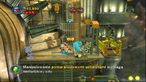 Eliminate all opponents and use magnesium to lower the lift (picture) - Harboring a Criminal | Walkthrough - Walkthrough - LEGO Batman 2: DC Super Heroes Game Guide & Walkthrough