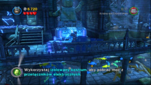 In this way you will unlock electricity suit for Batman (you can move on the electrifying surfaces in it) - Asylum Assignment | Walkthrough - Walkthrough - LEGO Batman 2: DC Super Heroes Game Guide & Walkthrough