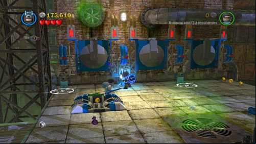 Use Batman on the first and next on the second electric device (picture) - Chemical Crisis | Walkthrough - Walkthrough - LEGO Batman 2: DC Super Heroes Game Guide & Walkthrough